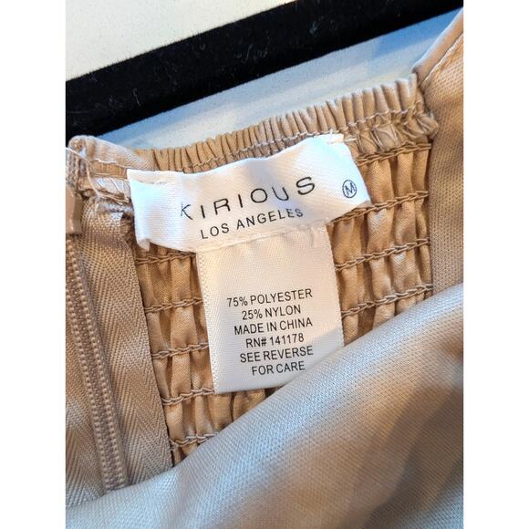 Kirious Los Angeles Beige Sleeveless Mini Dress Square Neck Textured Size Medium - Picture 3 of 6